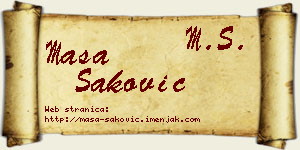 Maša Saković vizit kartica